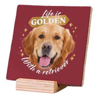 Plenty Gifts Deco Tile Golden Retriever Life