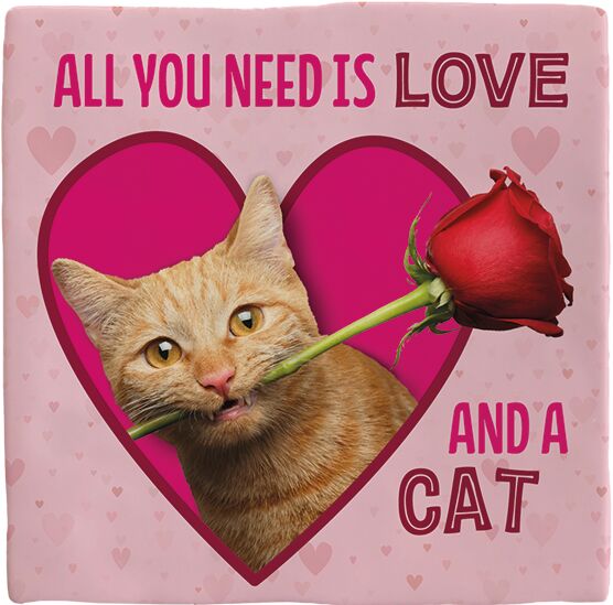 Plenty Gifts Deco Tile Red Cat Love