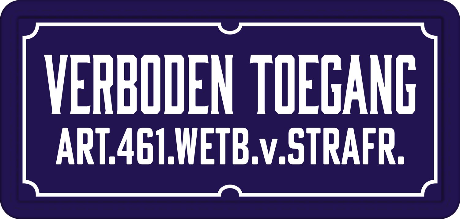 Plenty Gifts Bord blik HL Verboden Toegang