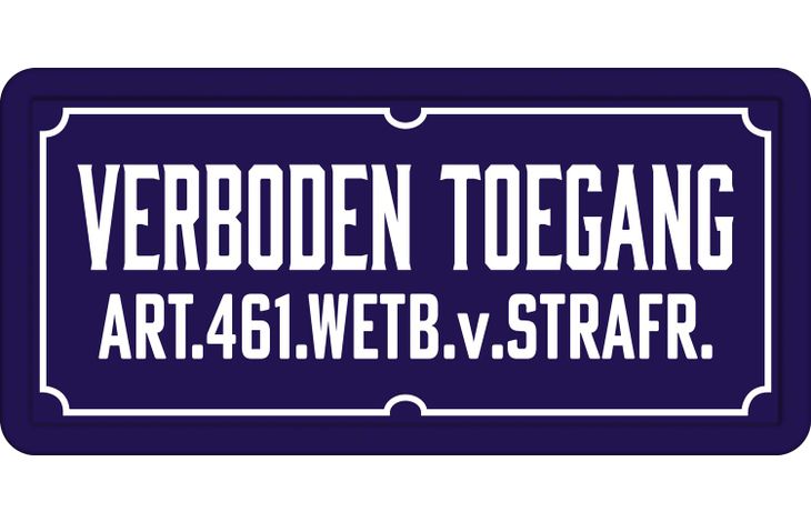 Plenty Gifts Bord blik HL Verboden Toegang