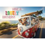 Card A5 Lovely Birthday Bus (h)