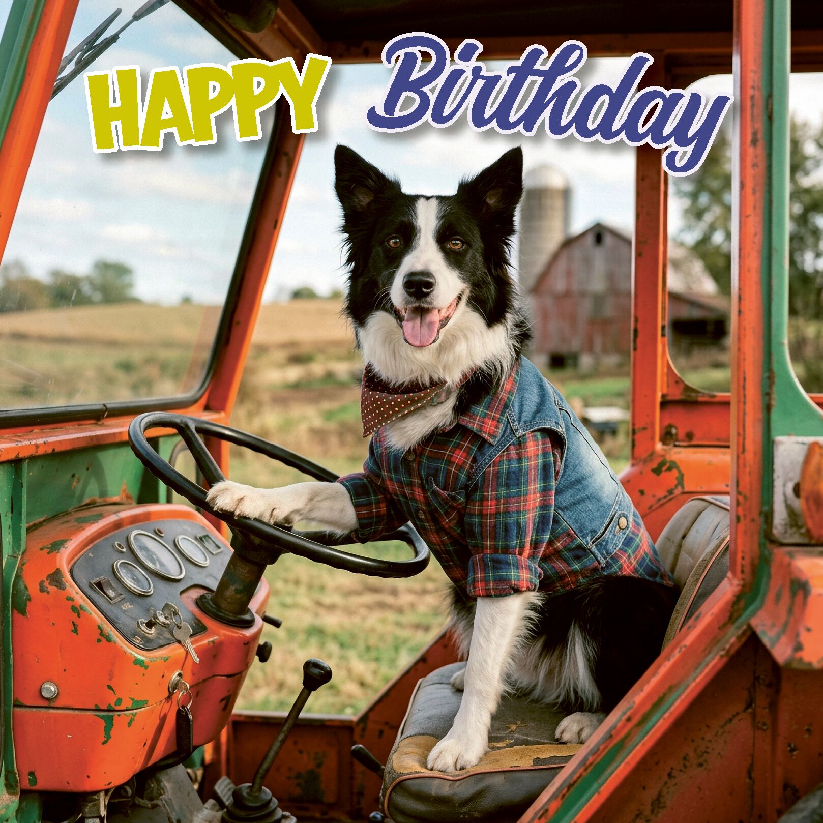 Plenty Gifts Kaart Border Collie Tractor