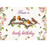 Plenty Gifts Kaart A5 Birthday Garden Birds (h)