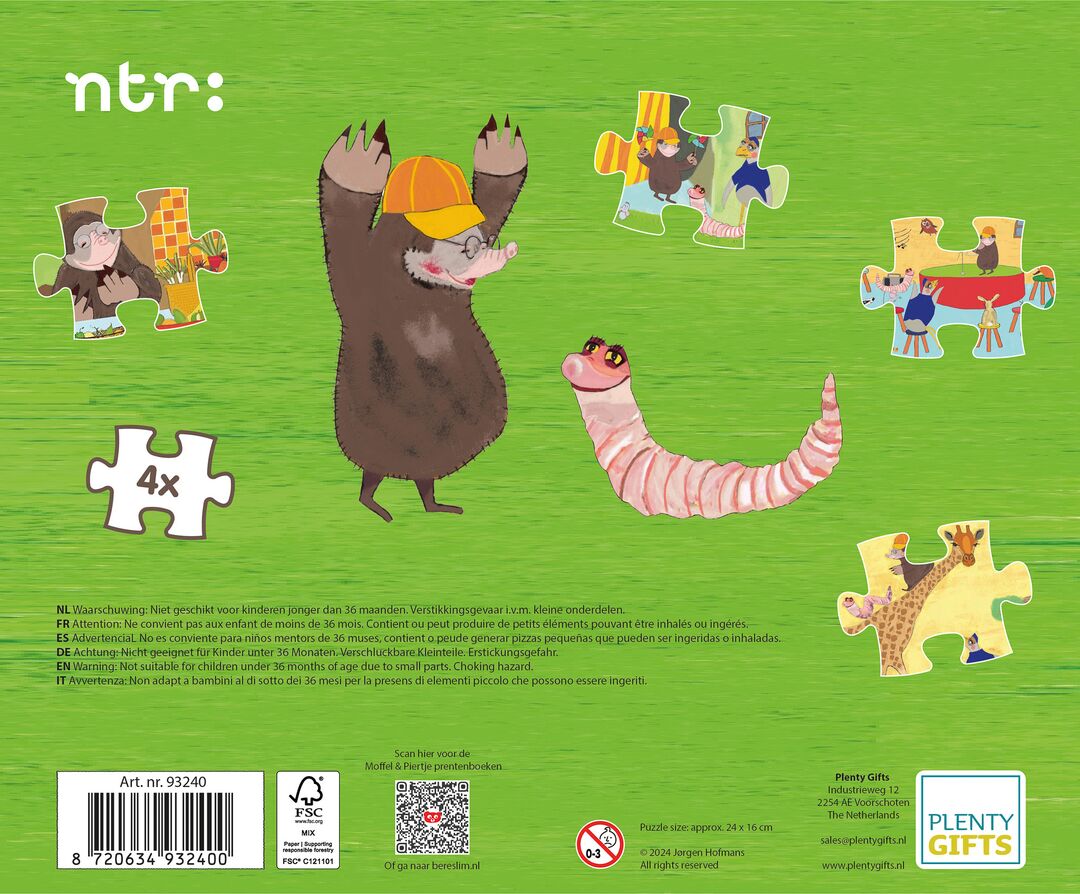 Plenty Gifts Puzzel Moffel en Piertje 4 in 1