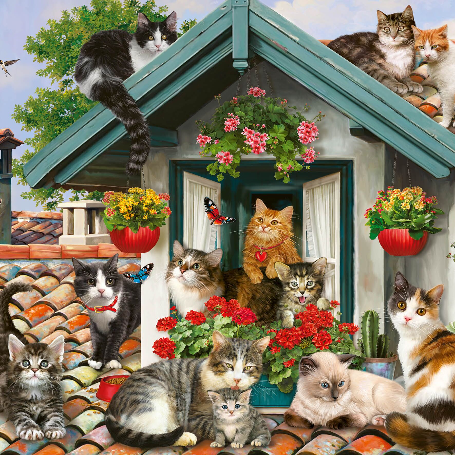 Plenty Gifts Kaart CS Cats On The Roof