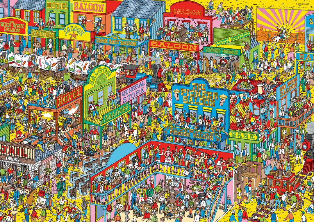 Plenty Gifts Puzzel Where's Wally Wild West 1000