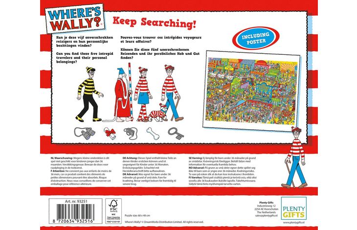 Plenty Gifts Puzzel Where's Wally Wild West 1000