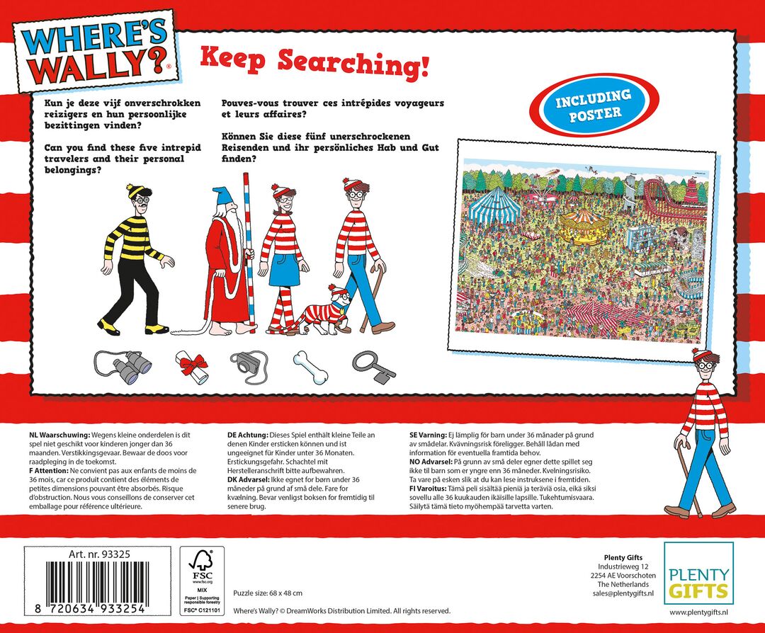 Plenty Gifts Puzzel Where's Wally Fairground 1000