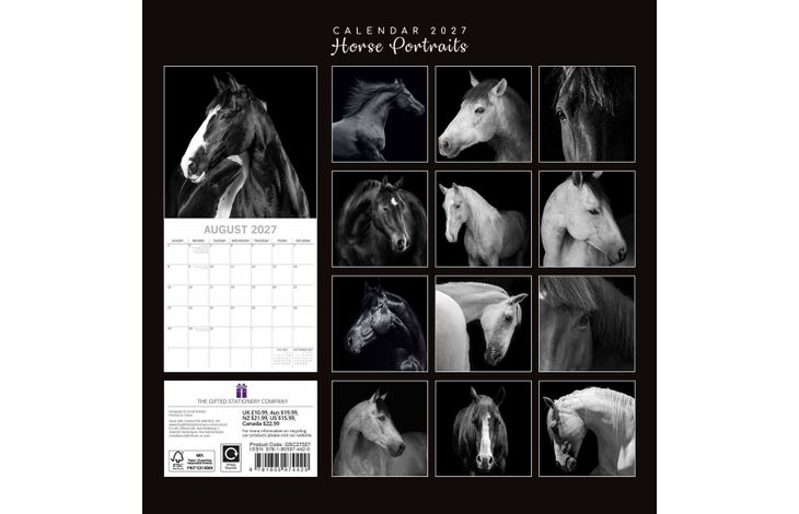 The Gifted Stationery Kalender 27 Horse Portraits gtd