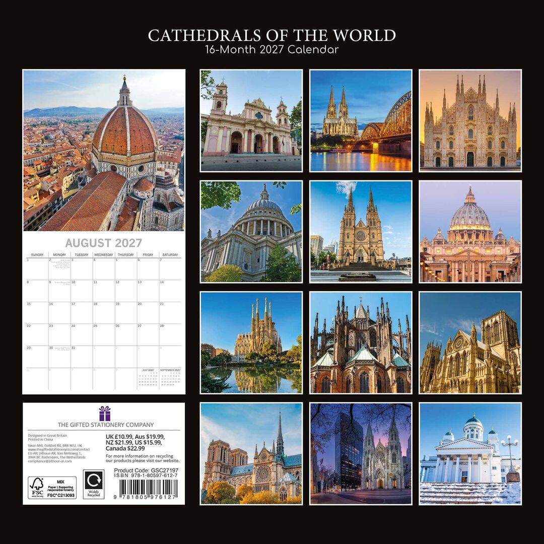 The Gifted Stationery Kalender 27 Cathedrals gtd