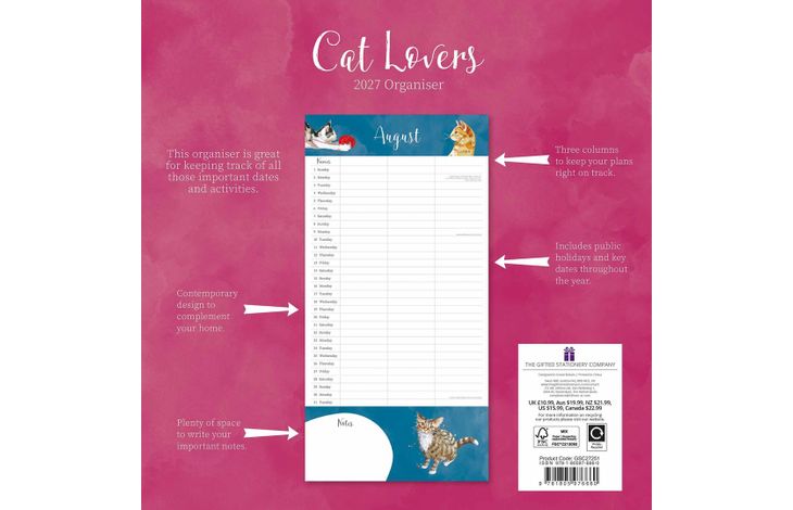 The Gifted Stationery Kalender 27 Cat Lovers Org gtd