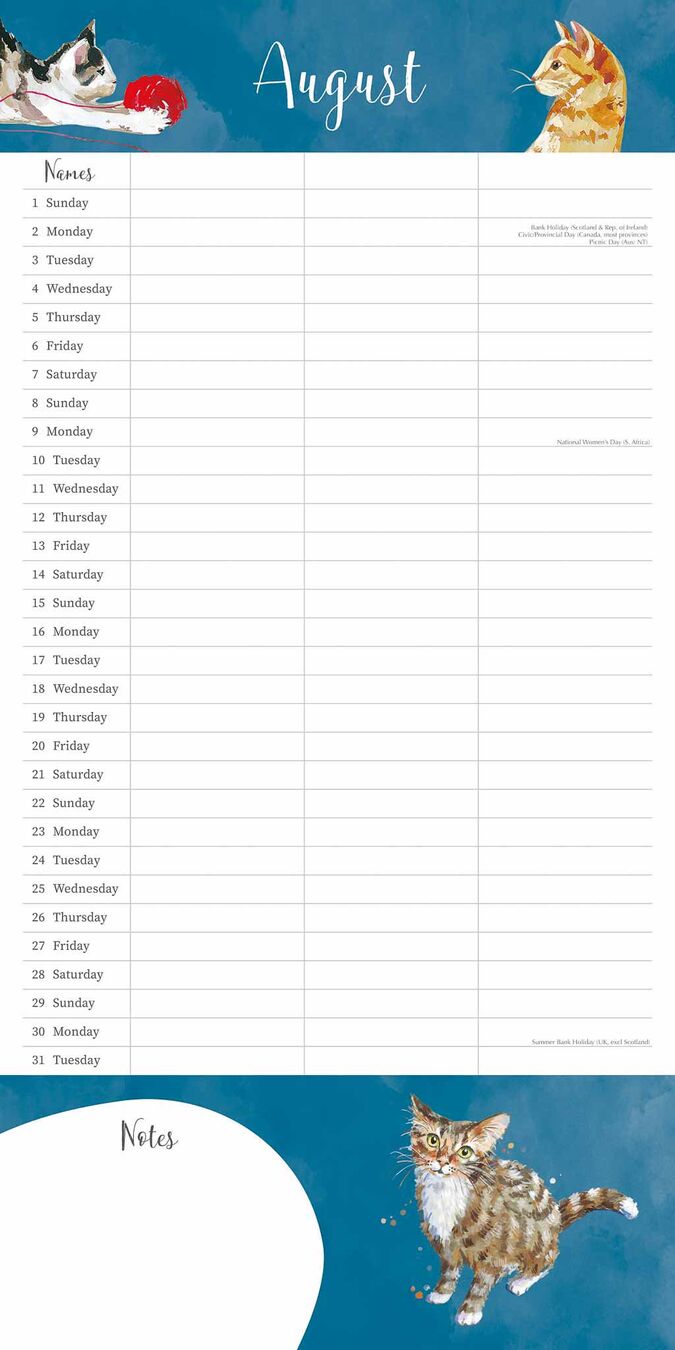 The Gifted Stationery Kalender 27 Cat Lovers Org gtd