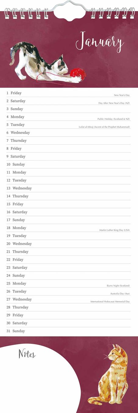 The Gifted Stationery Sl Kalender 27 Cat Lovers gtd