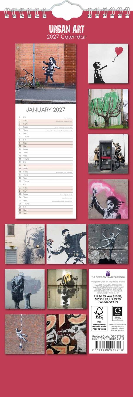 The Gifted Stationery Sl Kalender 27 Banksy gtd