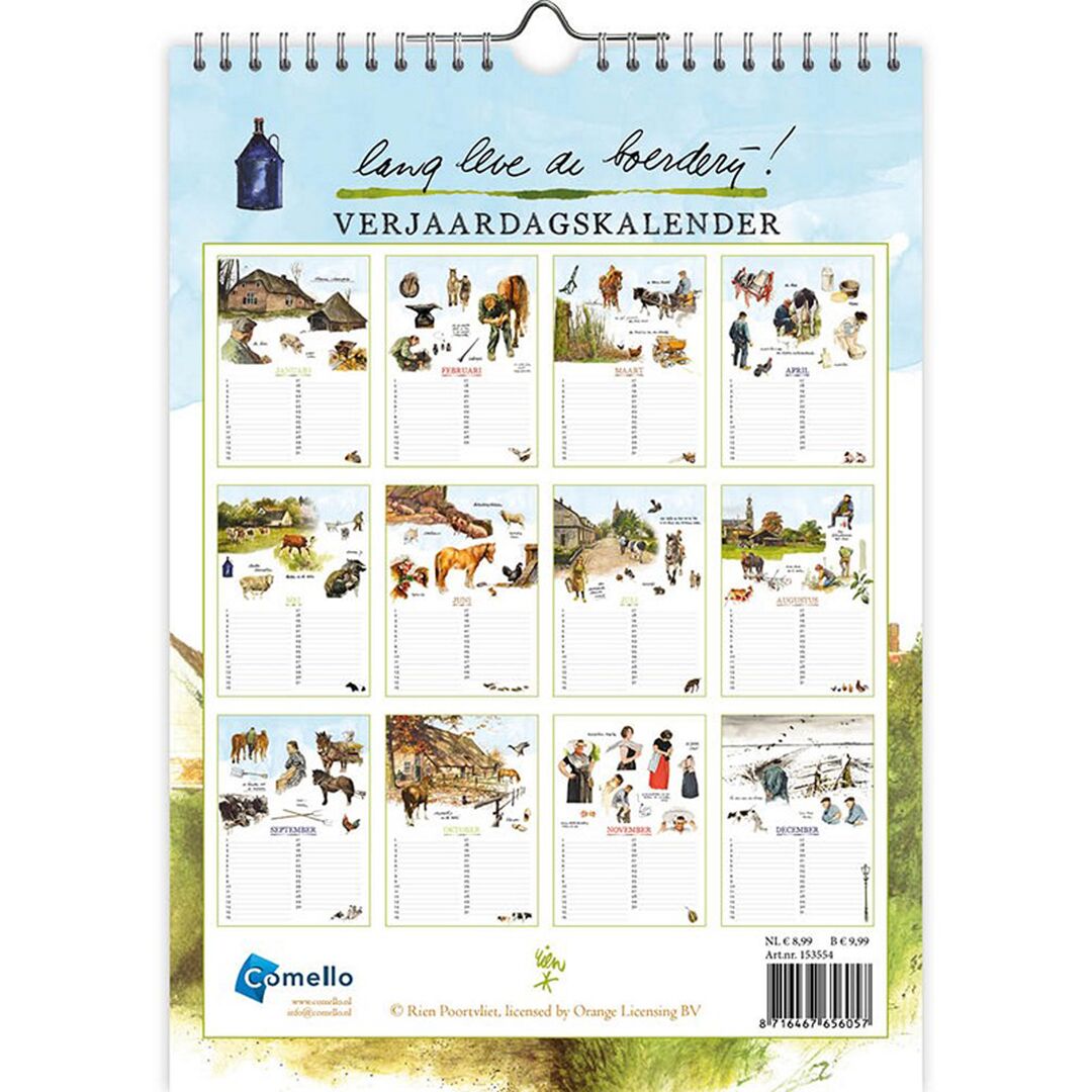 Comello Verjaardagskalender Poortvliet Boerderij