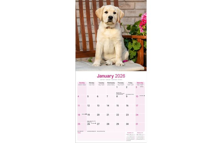 Avonside Kalender 26 Lab Retrievers Yellow as