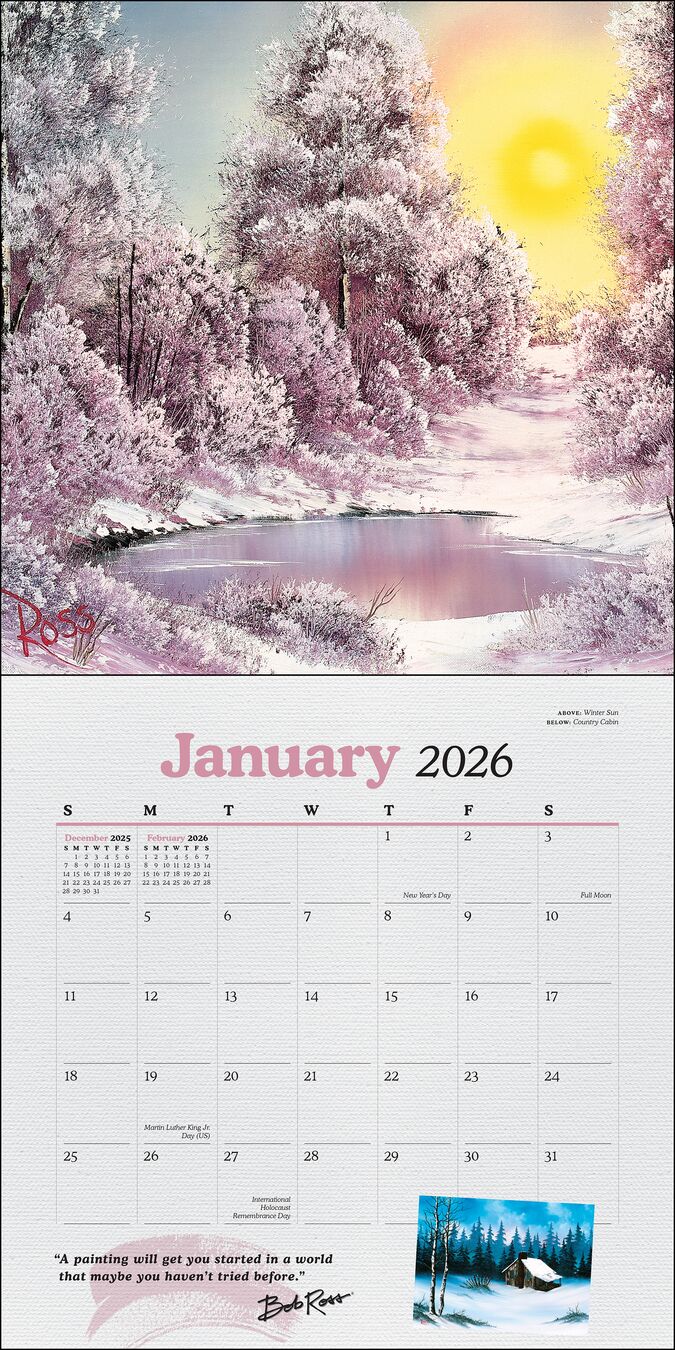 Flame Tree Publishing Kalender 26 Bob Ross amp