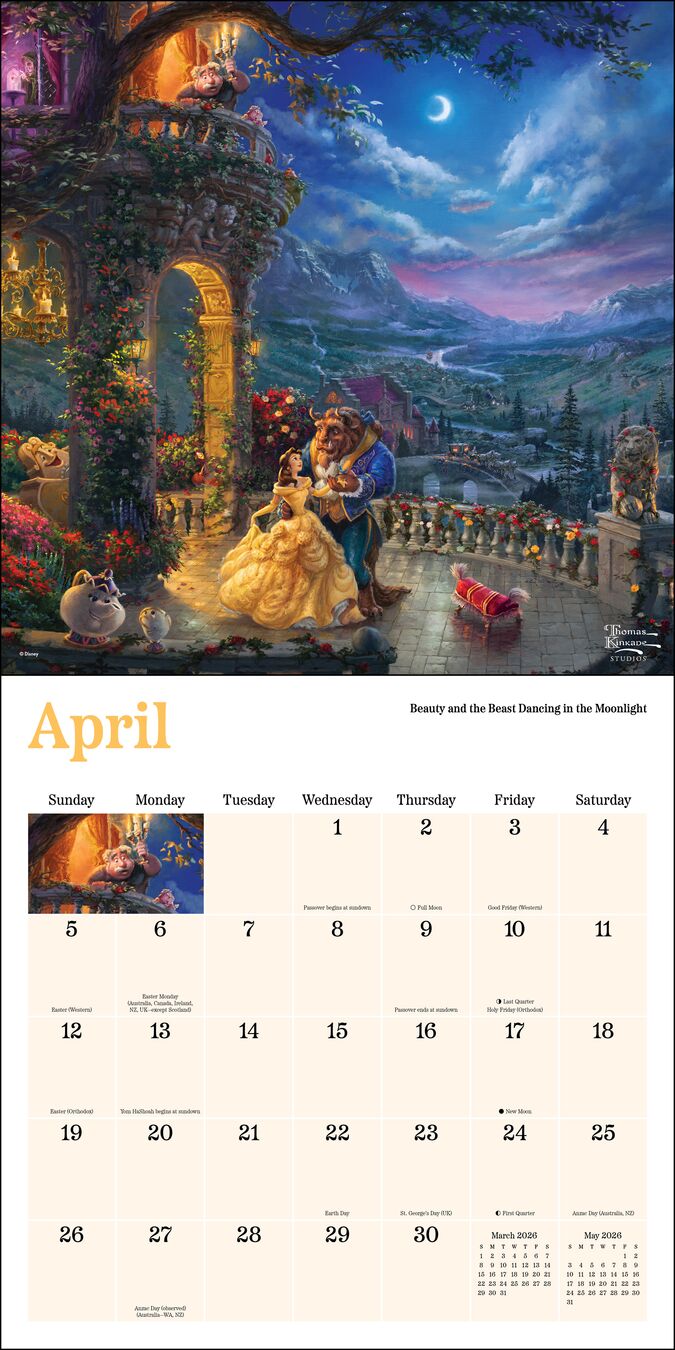 Flame Tree Publishing Kalender 26 Disney Dreams Kinkade amp