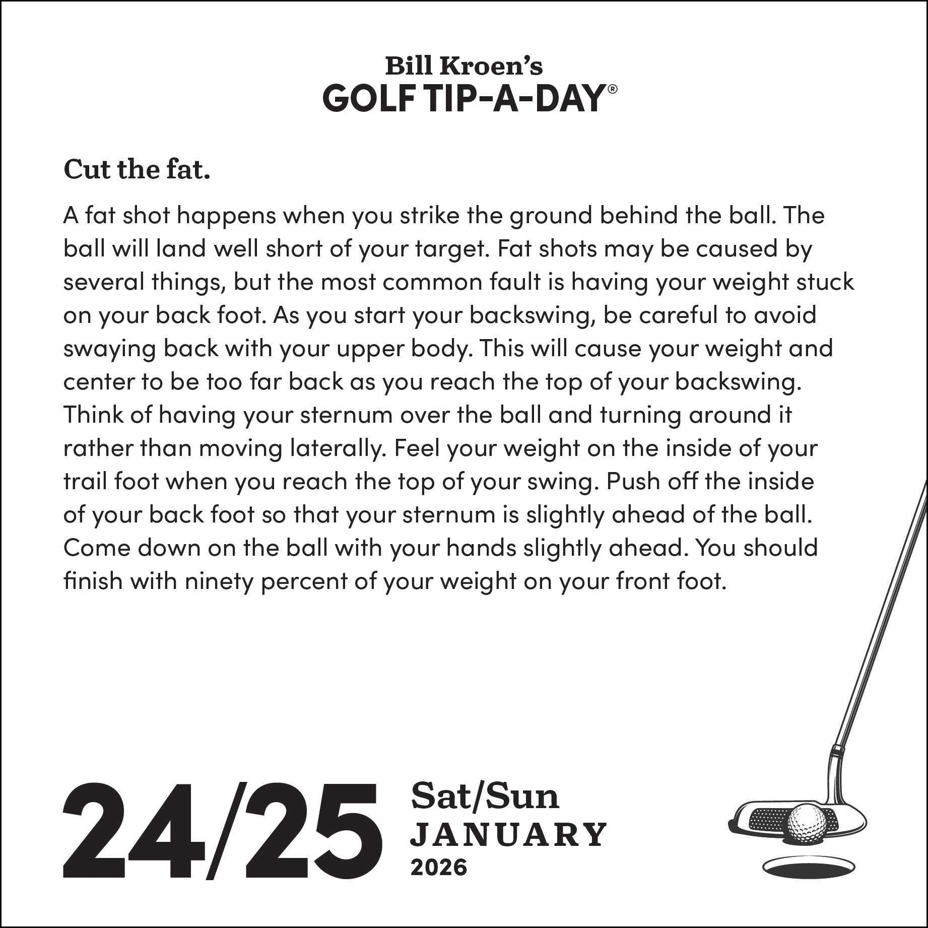 Flame Tree Publishing Boxed 26 Golf Tip a Day amp