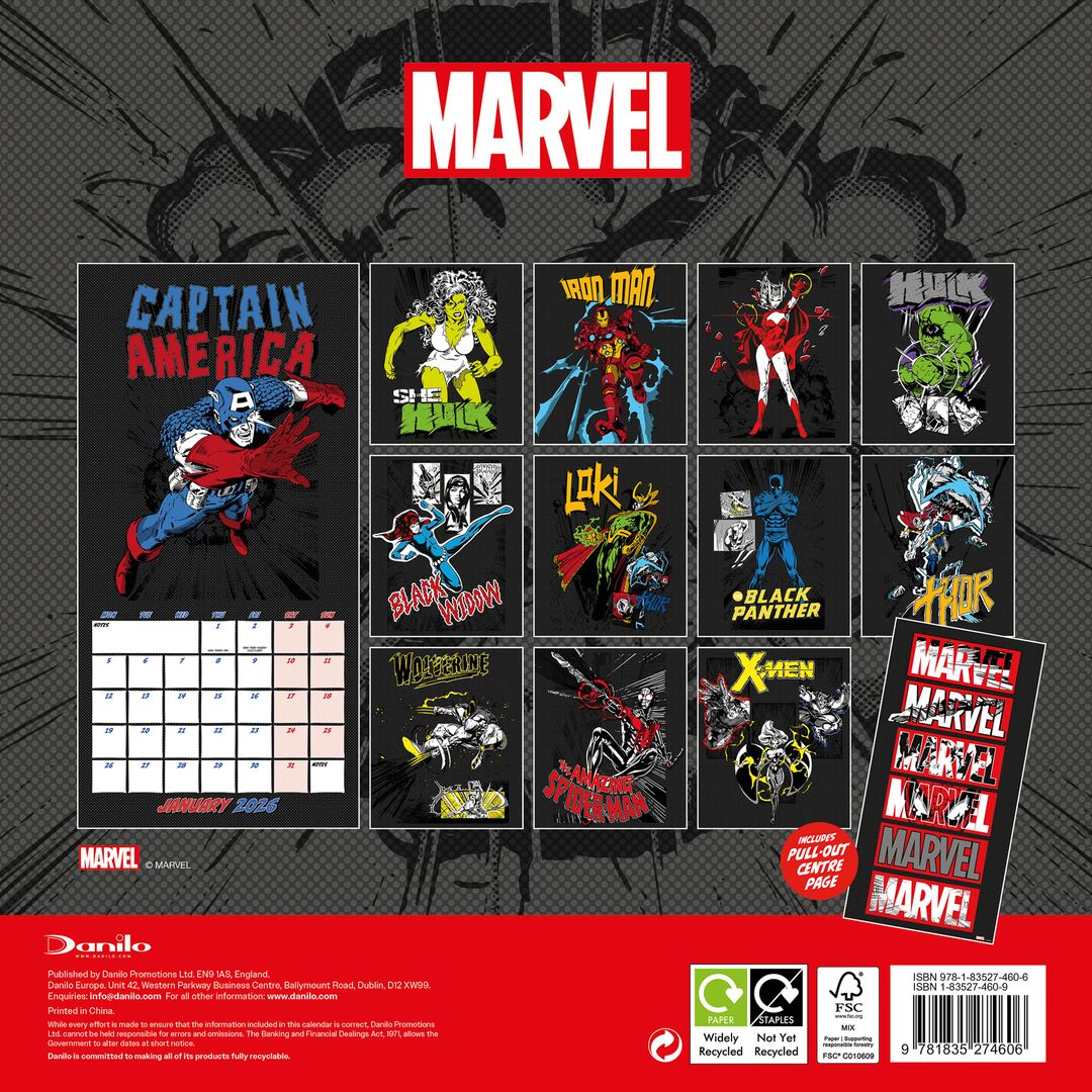 Danilo Kalender 26 Marvel Comics dnl