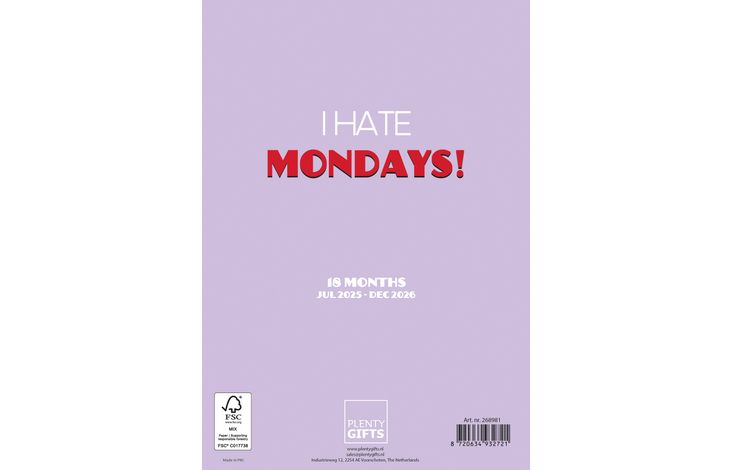 Plenty Gifts Agenda 26 I Hate Mondays pg