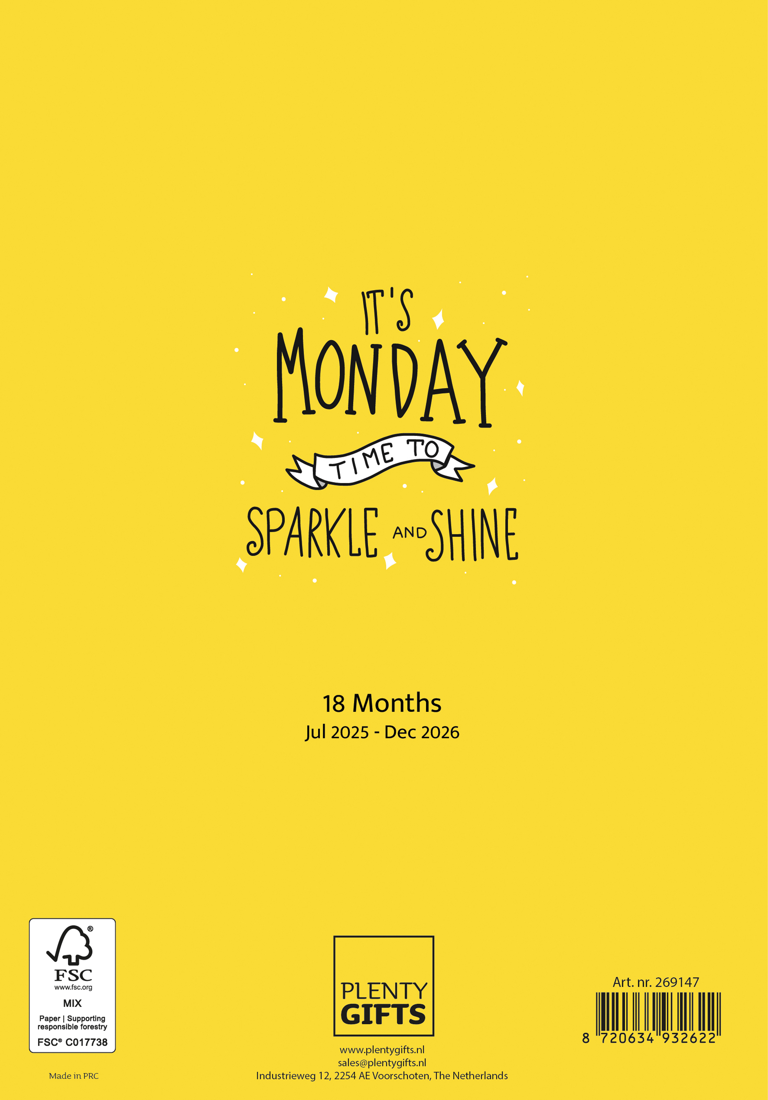 Plenty Gifts Agenda 26 Monday Sparkle Shine pg