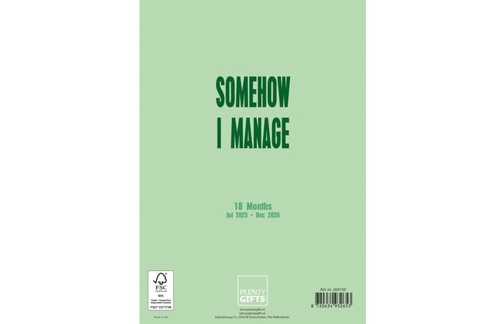 Plenty Gifts Agenda 26 Somehow I Manage pg