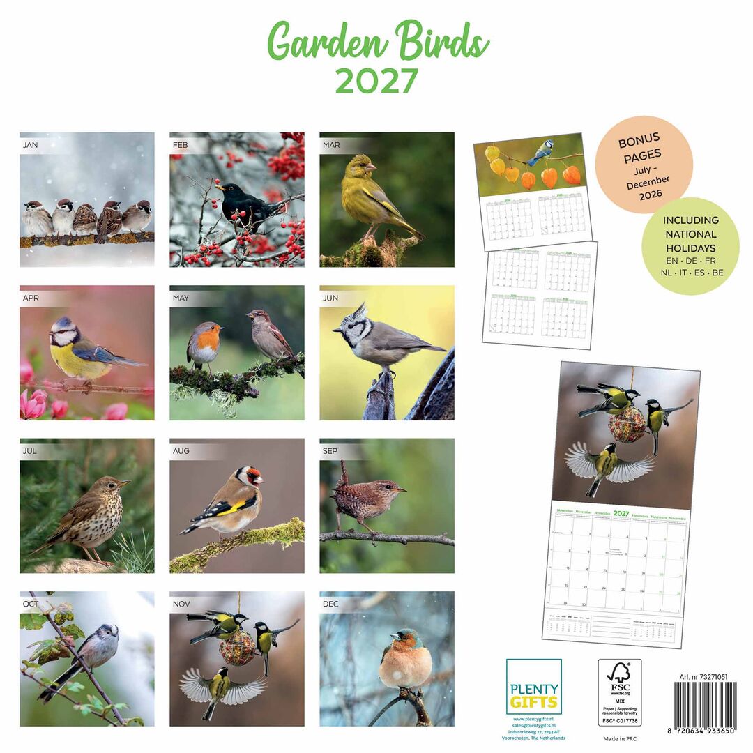 Plenty Gifts Kalender 27 Garden Birds pg