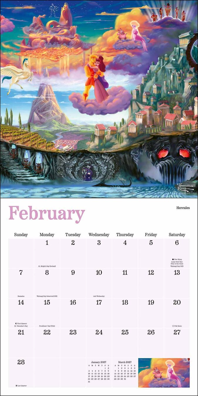 Flame Tree Publishing Kalender 27 Disney Dreams Kinkade amp