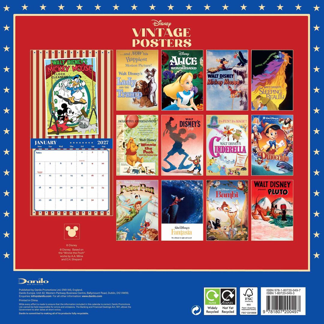 Danilo Kalender 27 Disney Vint Posters dnl