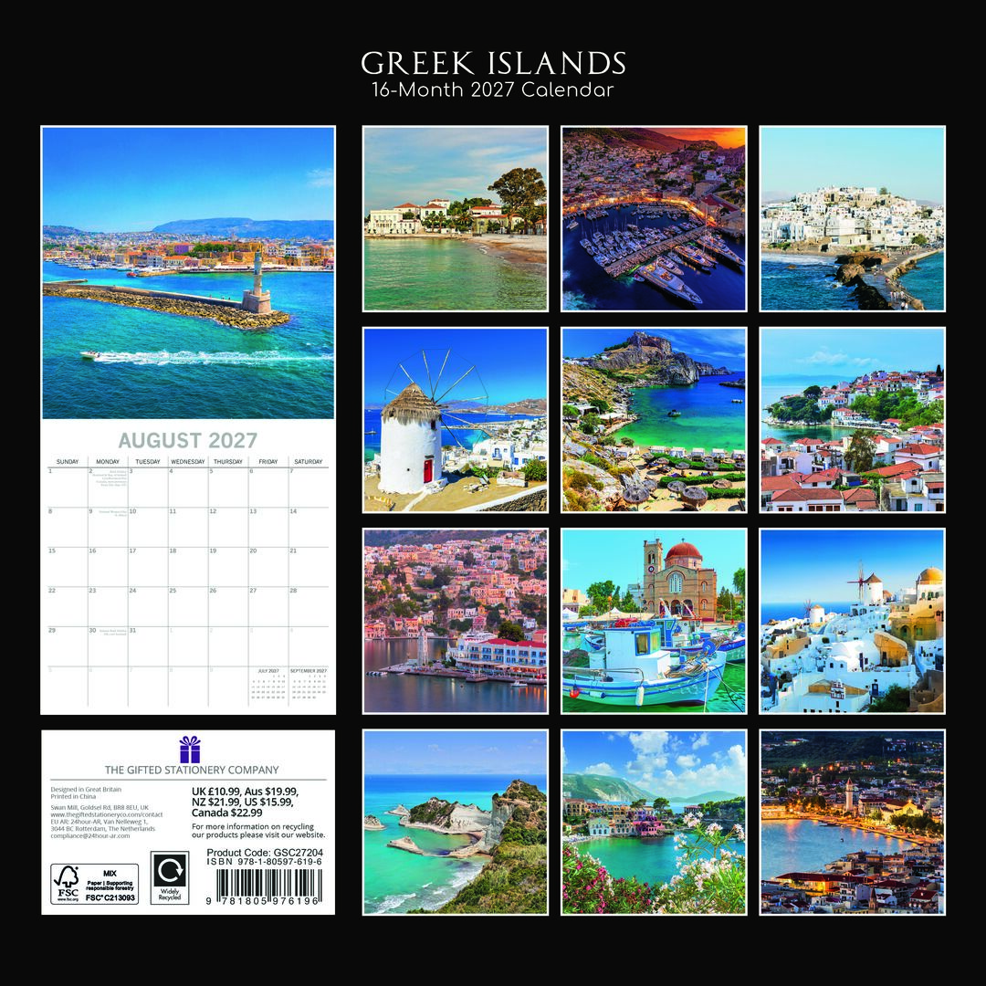 The Gifted Stationery Kalender 27 Greek Islands gtd