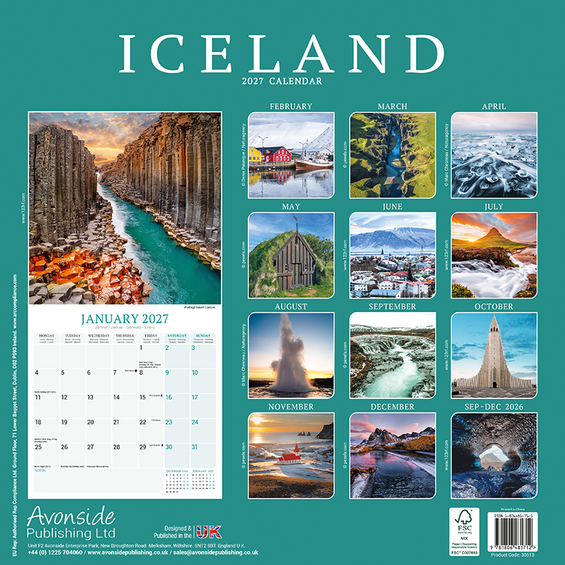 Avonside Kalender 27 Iceland as