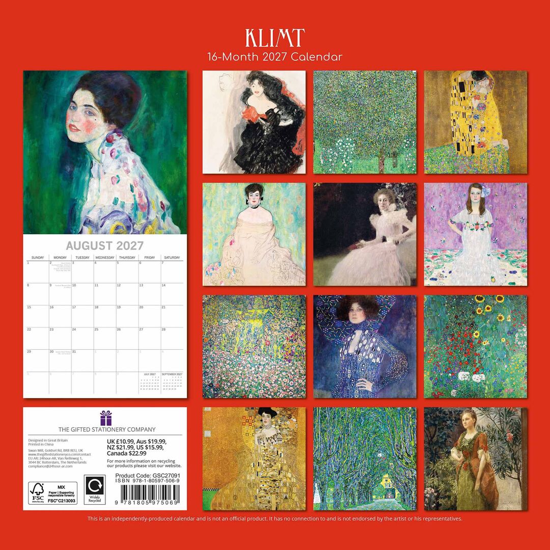 The Gifted Stationery Kalender 27 Klimt gtd