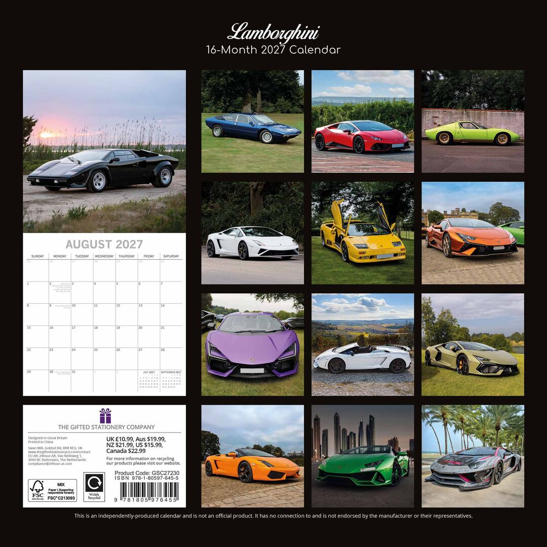 The Gifted Stationery Kalender 27 Lamborghini gtd