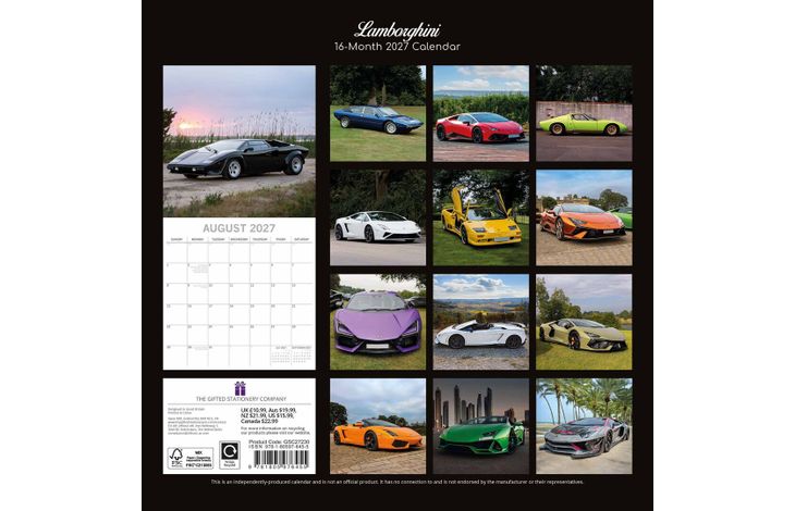 The Gifted Stationery Kalender 27 Lamborghini gtd