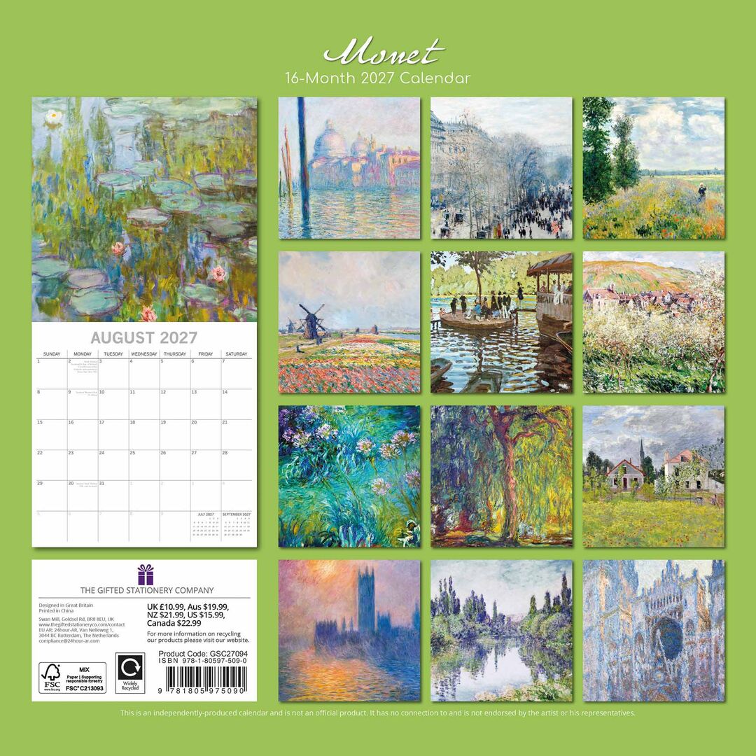 The Gifted Stationery Kalender 27 Monet gtd