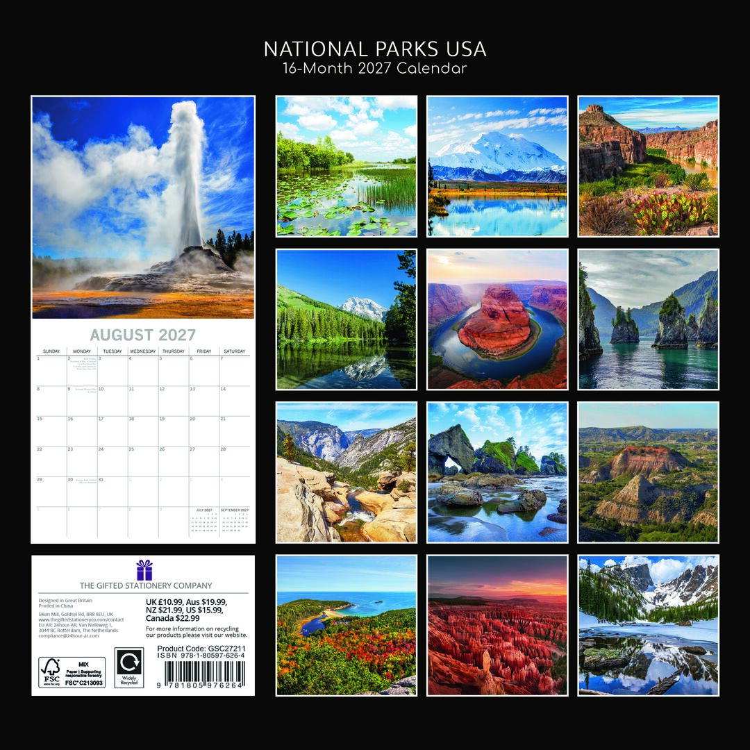 The Gifted Stationery Kalender 27 National Parks gtd