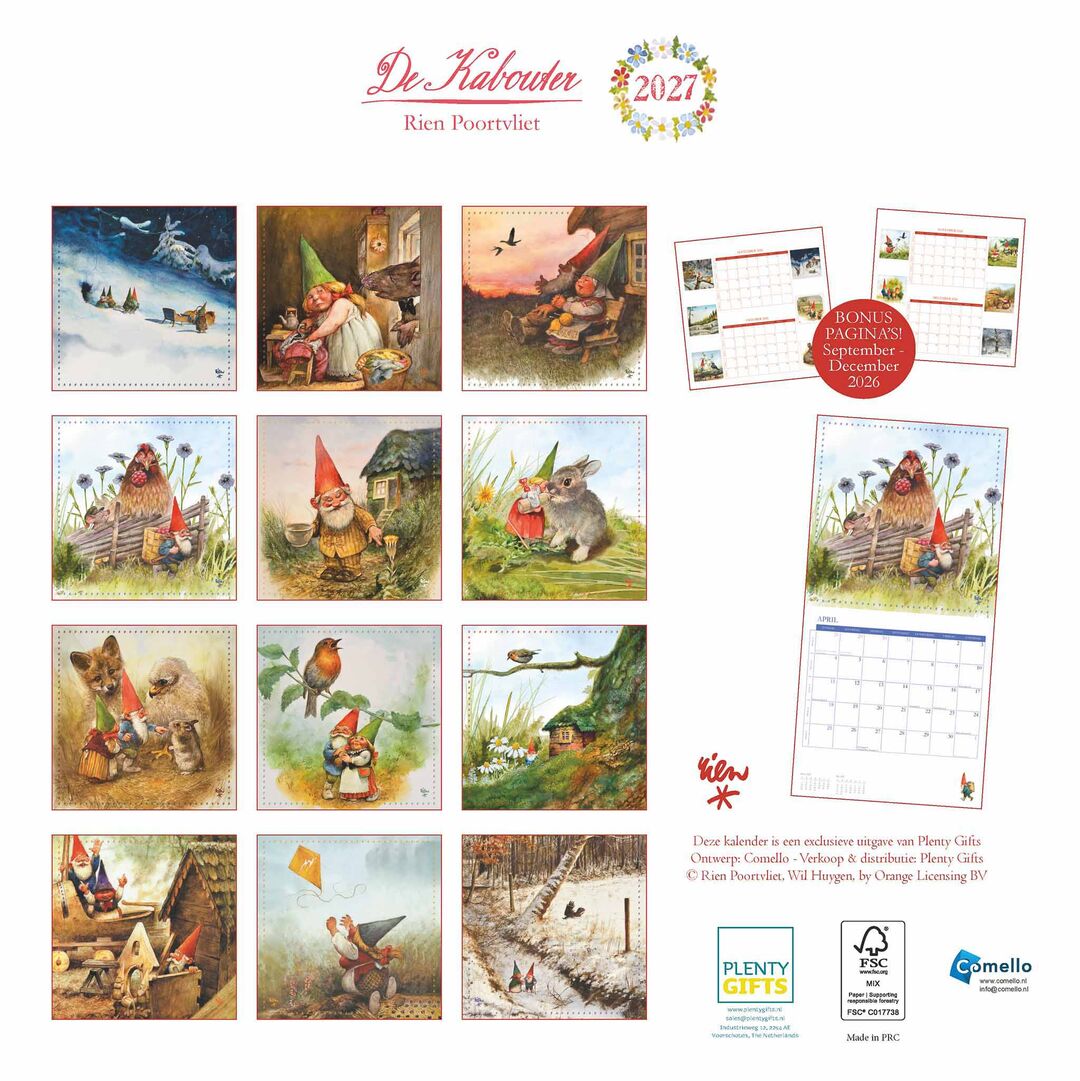 Comello Kalender 27 R Poortvliet Kabouter pgc