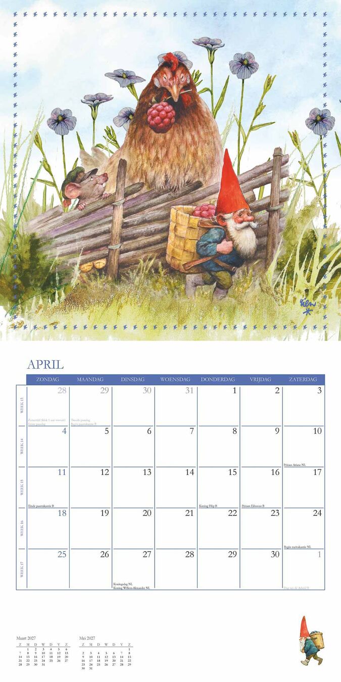 Comello Kalender 27 R Poortvliet Kabouter pgc