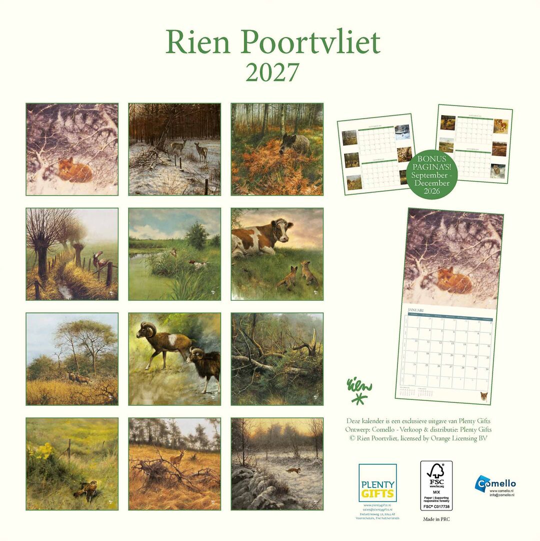 Comello Kalender 27 R Poortvliet Natuur pgc