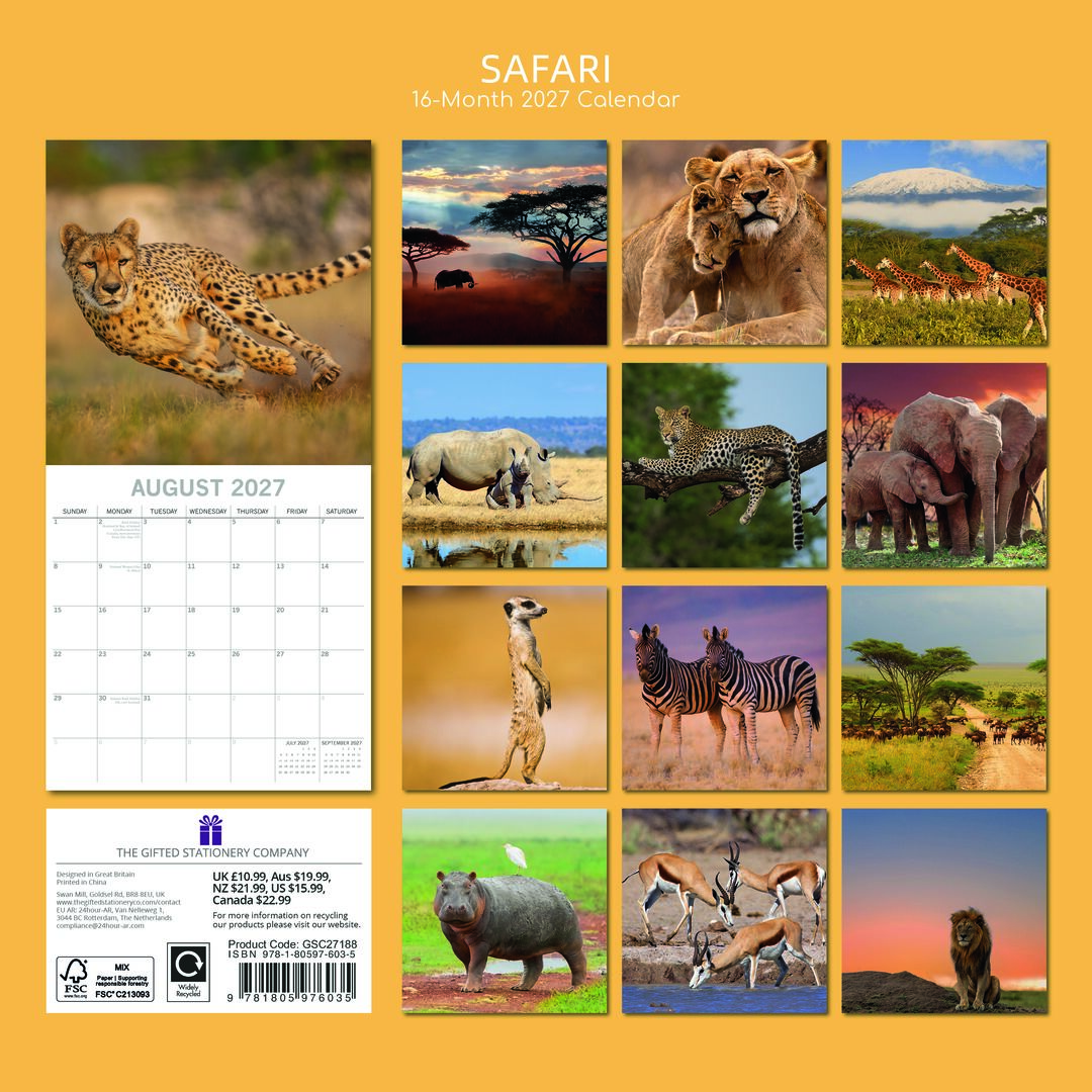 The Gifted Stationery Kalender 27 Safari gtd