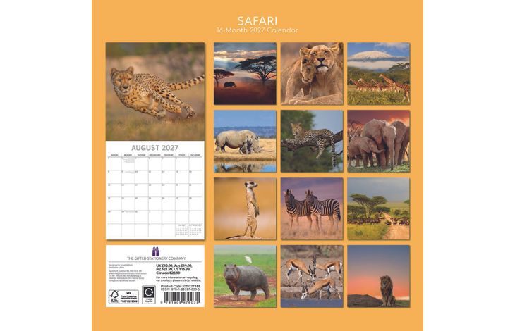 The Gifted Stationery Kalender 27 Safari gtd