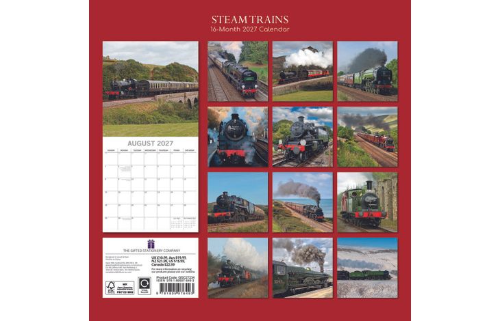 The Gifted Stationery Kalender 27 Steam Trains gtd