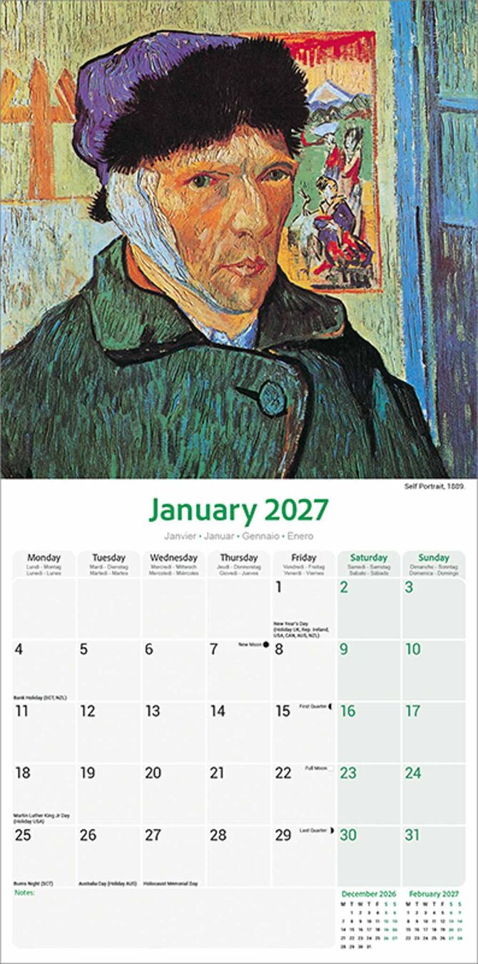 Avonside Kalender 27 Van Gogh as