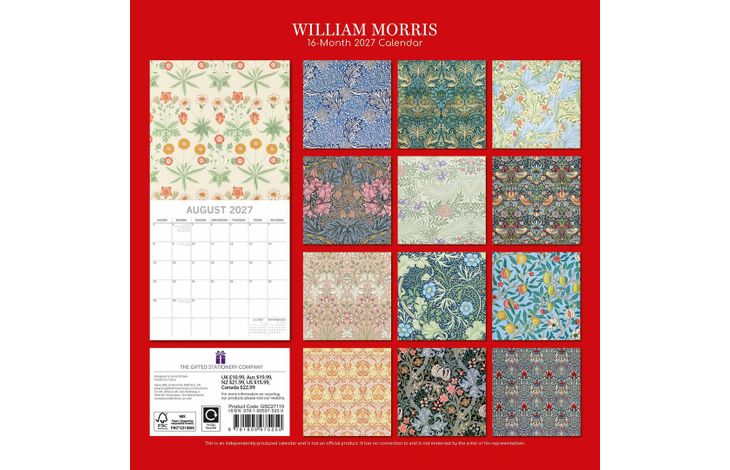The Gifted Stationery Kalender 27 William Morris gtd