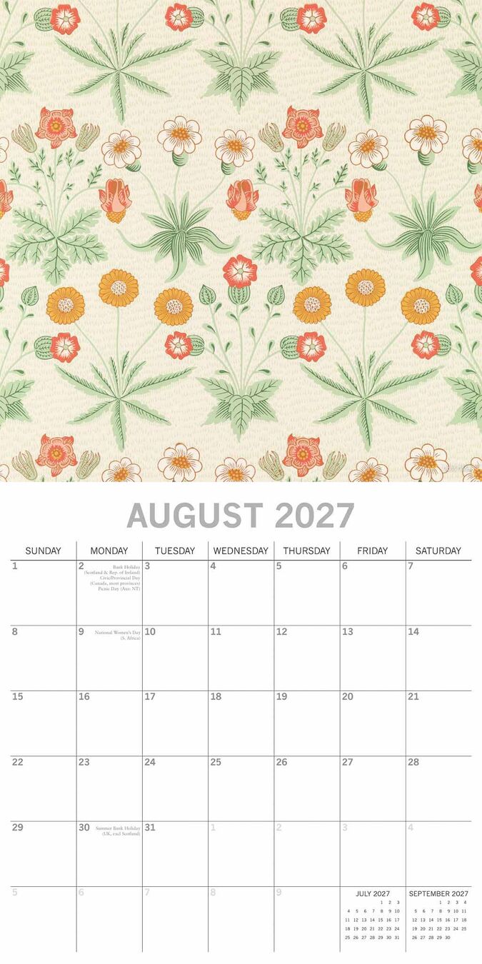 The Gifted Stationery Kalender 27 William Morris gtd