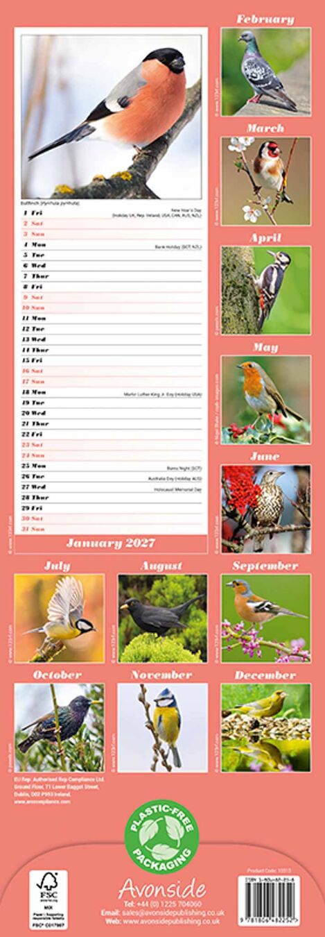 Avonside Sl Kalender 27 Garden Birds PFP as