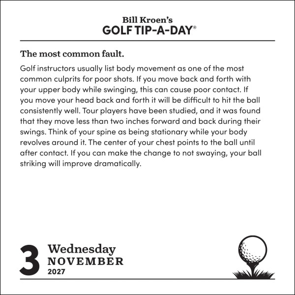 Flame Tree Publishing Boxed 27 Golf Tip a Day amp