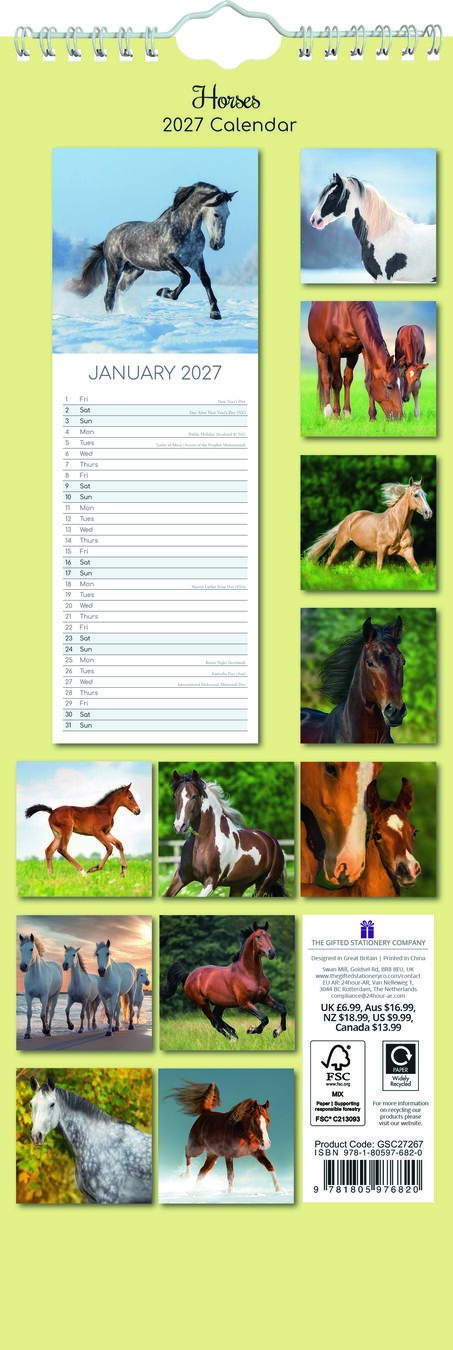 The Gifted Stationery Sl Kalender 27 Horses gtd