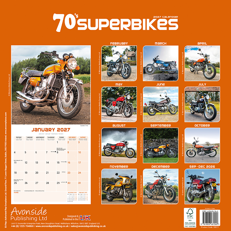 Avonside Kalender 27 70's Superbikes as